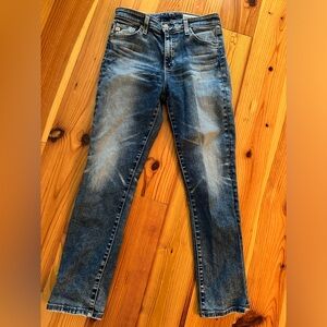 AG Mari High Rise Crop Jeans stunning wash color